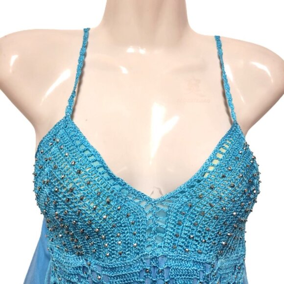 Belly Dance Top Sequin Tank Top Spaghetti Strap Top Tunic Size XS or S - Picture 4 of 9